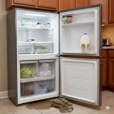 El síntoma de charcos en el piso suele aparecer cuando no enfría mi refrigerador LG por fallas en el sistema de drenaje