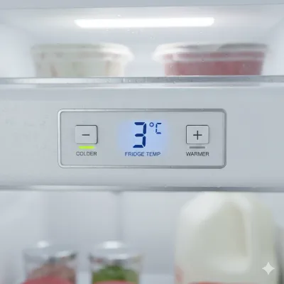 Verificación visual de a cuántos grados debe de estar un refrigerador Samsung de panel integrado para enfriar vegetales